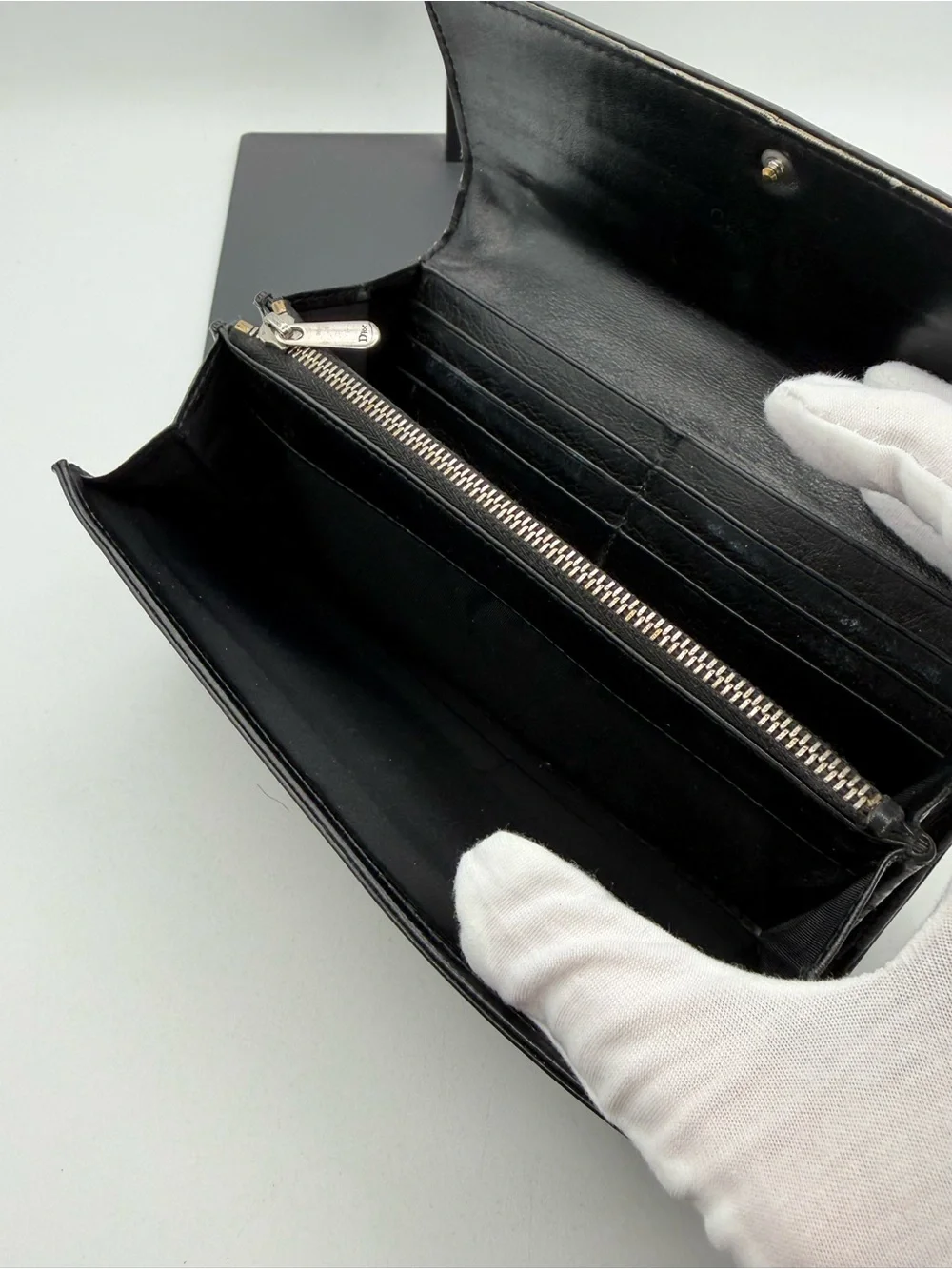 Dior Patent Leather Monogram Wallet